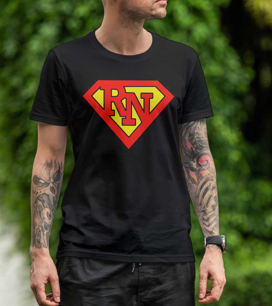 RN Superhero Nurse Emblem T-Shirt