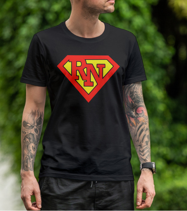 RN Superhero Nurse Emblem T-Shirt