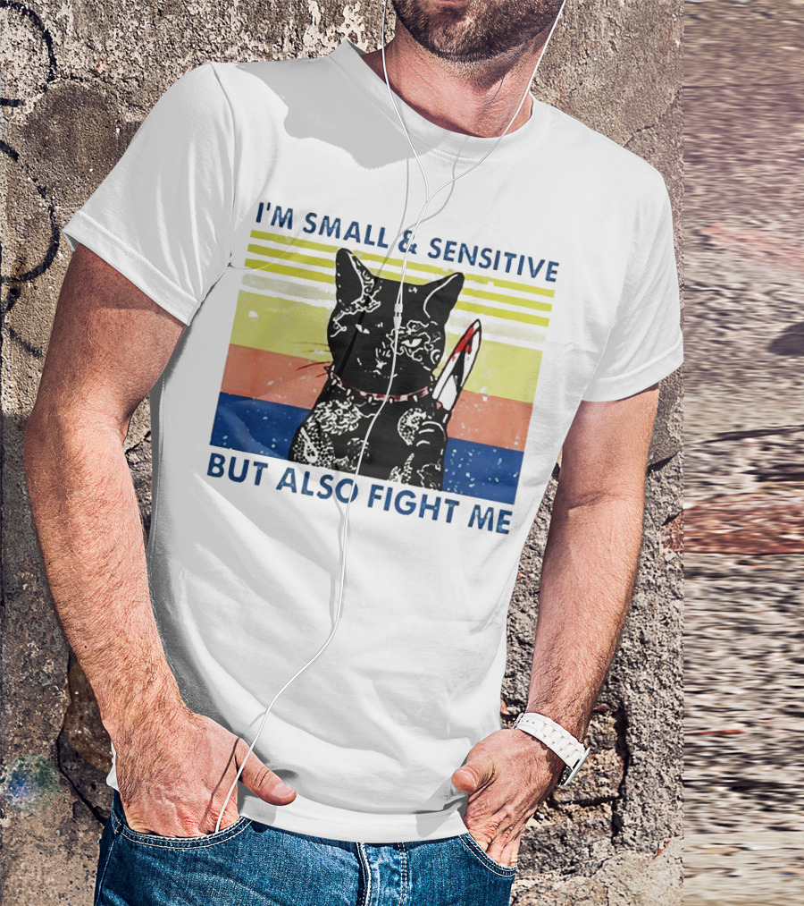 Black Cat I'm Small And Sensitive But Also Fight Me T-Shirt