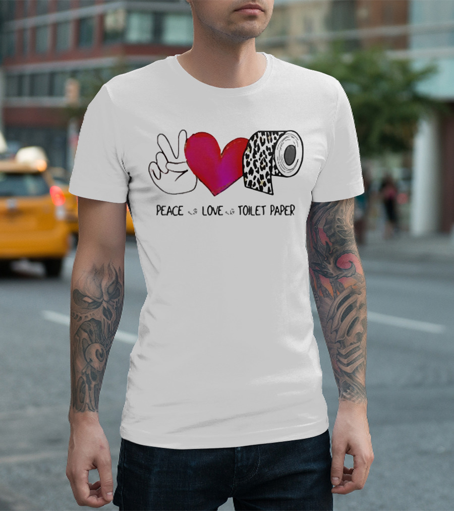 Peace Love Toilet Paper Leopard Print T-Shirt