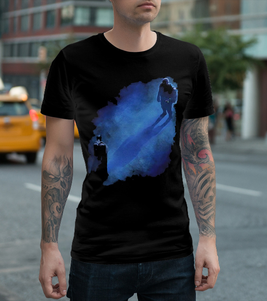 Batman Versus Thanos Blue Shadow Showdown T-Shirt