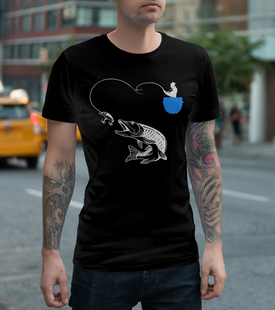 Fishing from the Pocket with a Giant Fish T-Shirt