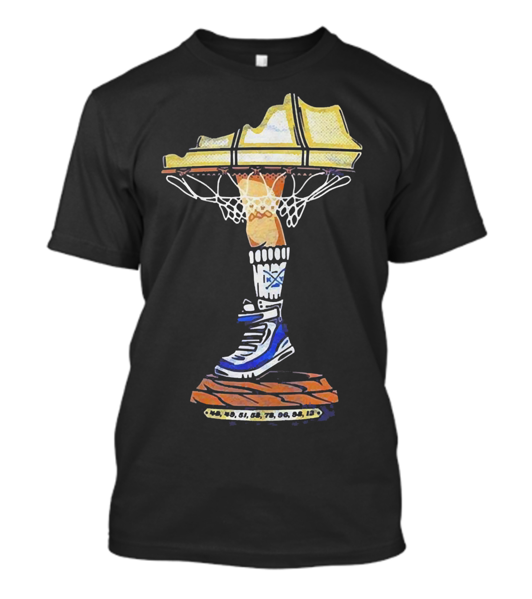 Kentucky Basketball Shoe Leg Lamp With State Map And Hoop T-Shirt
