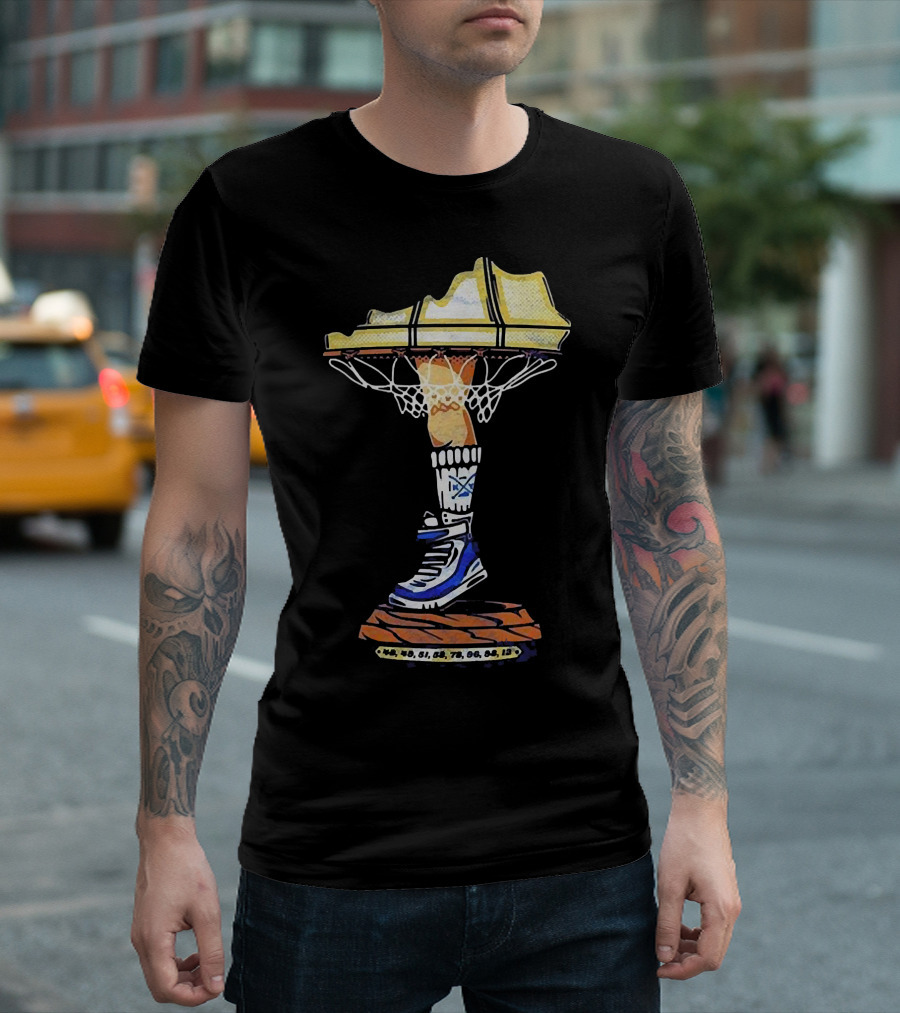 Kentucky Basketball Shoe Leg Lamp with State Map and Hoop T-Shirt