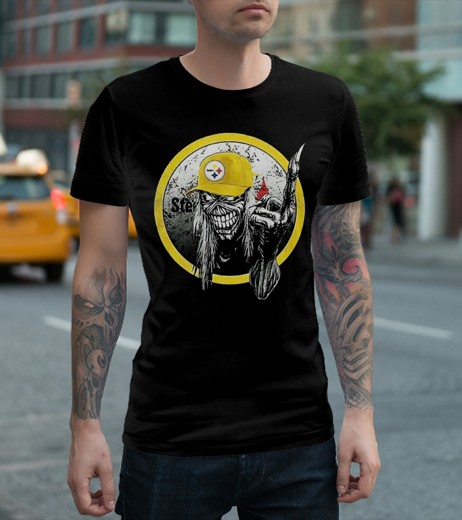 Pittsburgh Steelers Skull Fan T-Shirt