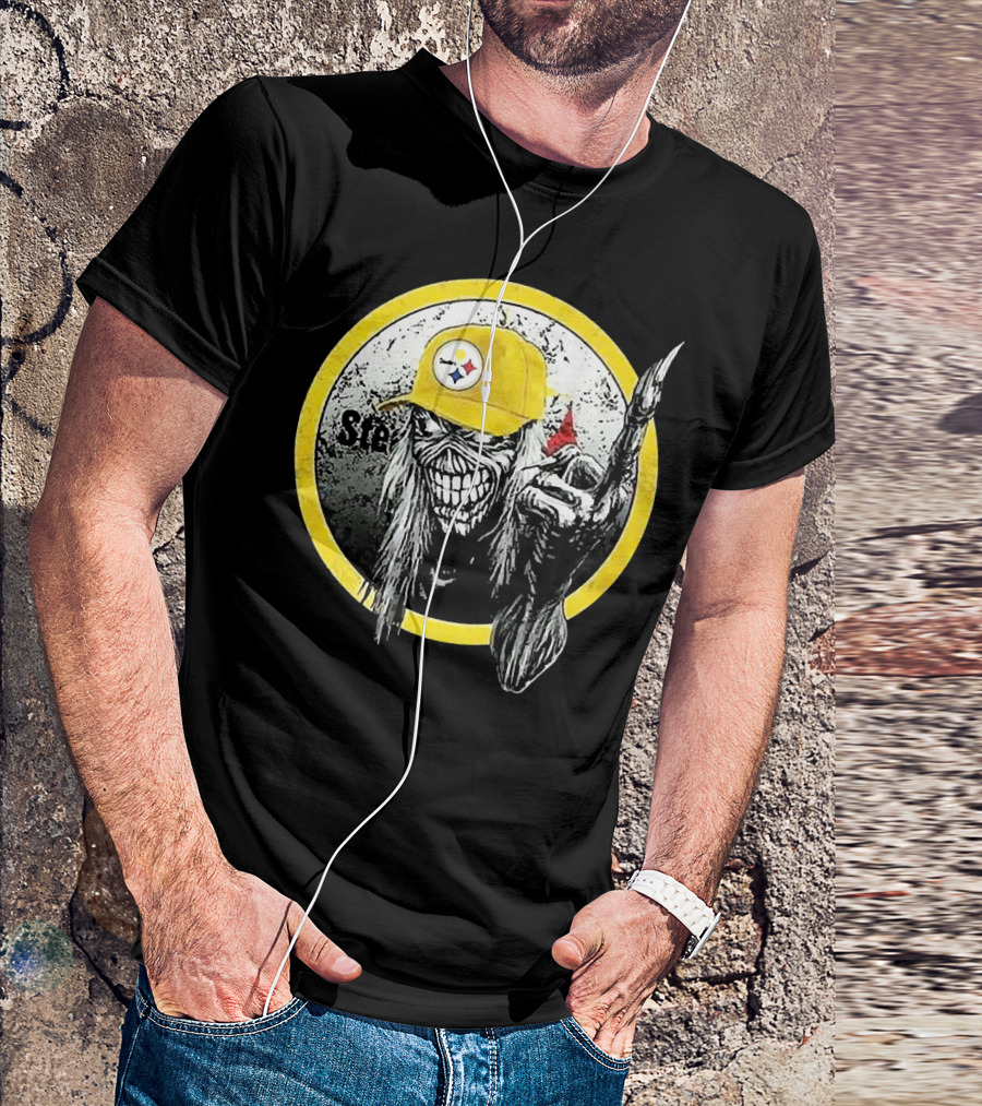 Pittsburgh Steelers Skull Fan T-Shirt