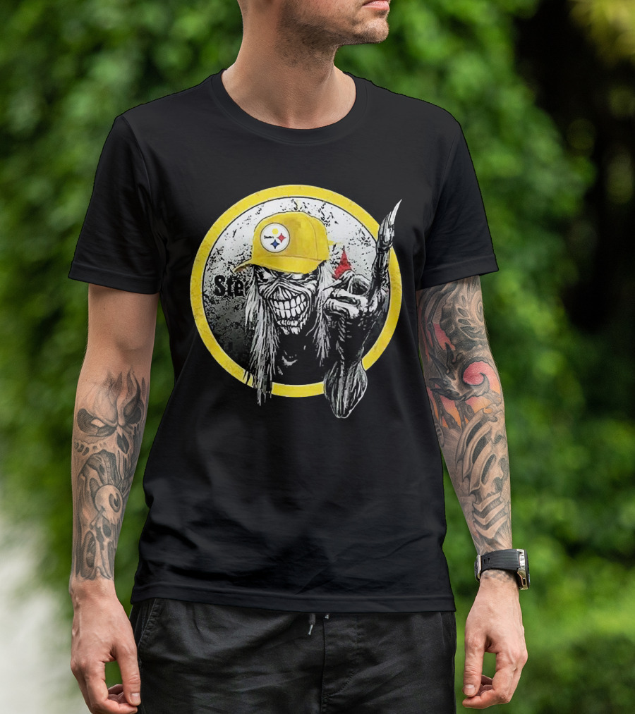 Pittsburgh Steelers Skull Fan T-Shirt