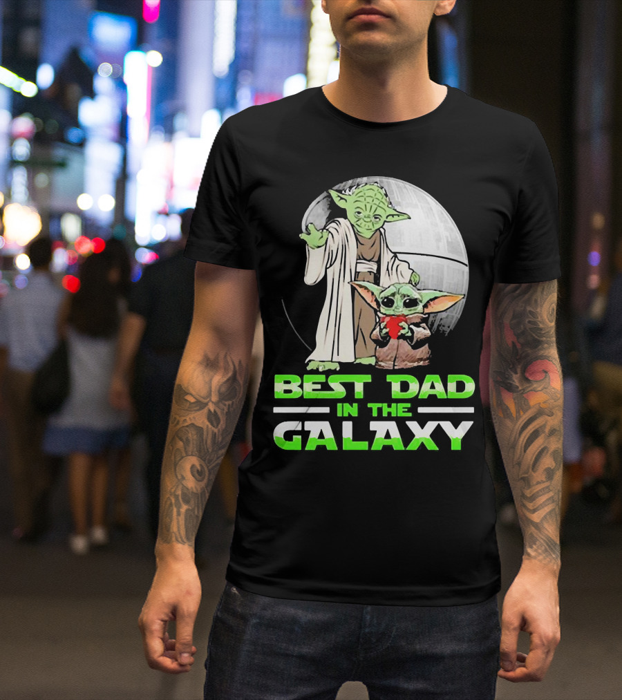 Best Dad In The Galaxy With Yoda And Baby Yoda T-Shirt