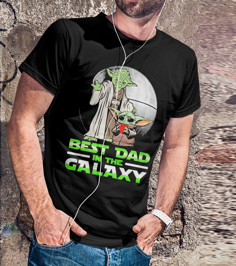 Best Dad In The Galaxy With Yoda And Baby Yoda T-Shirt