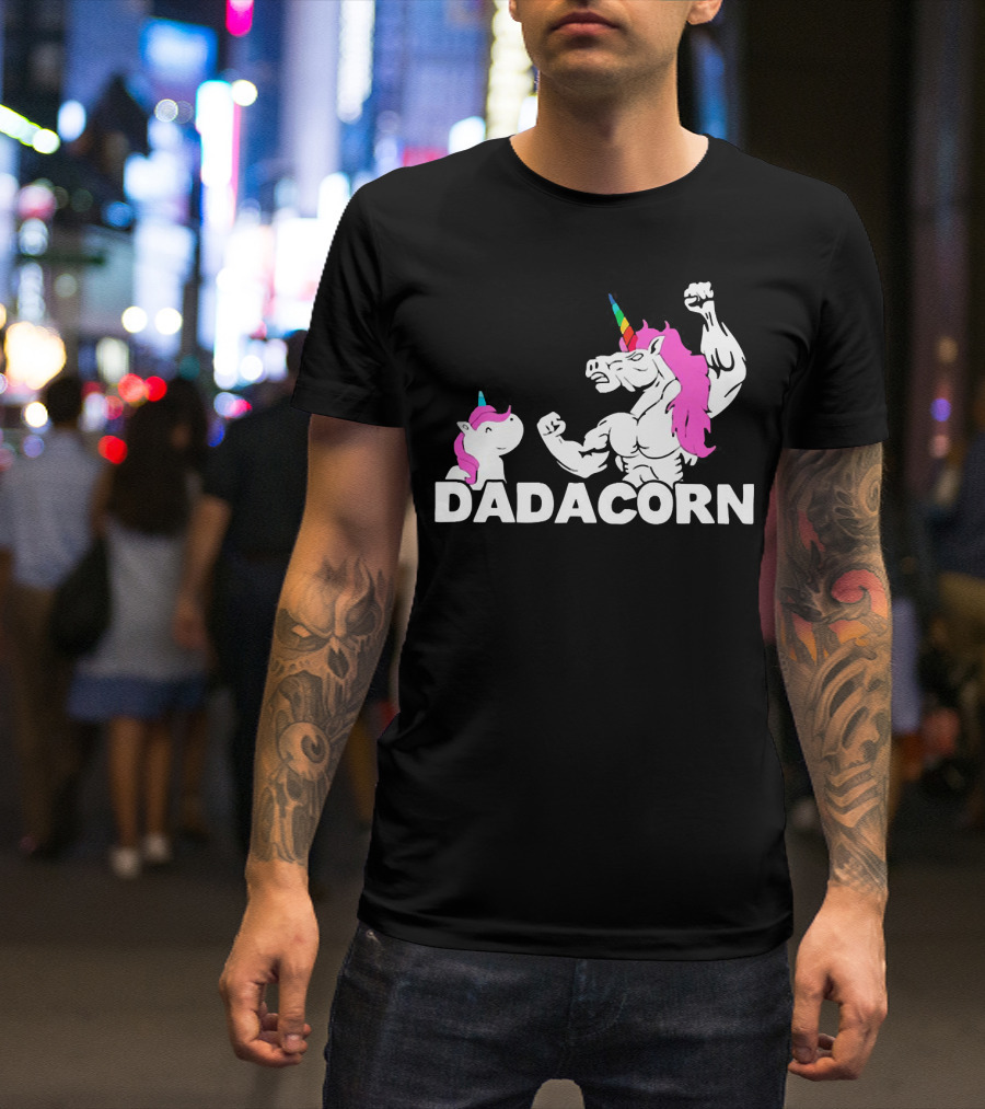 Dadacorn Unicorn Dad Muscular Fantasy T-Shirt