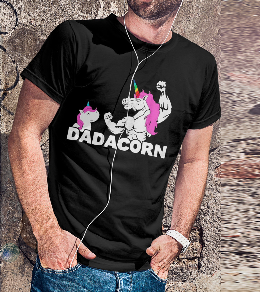 Dadacorn Unicorn Dad Muscular Fantasy T-Shirt