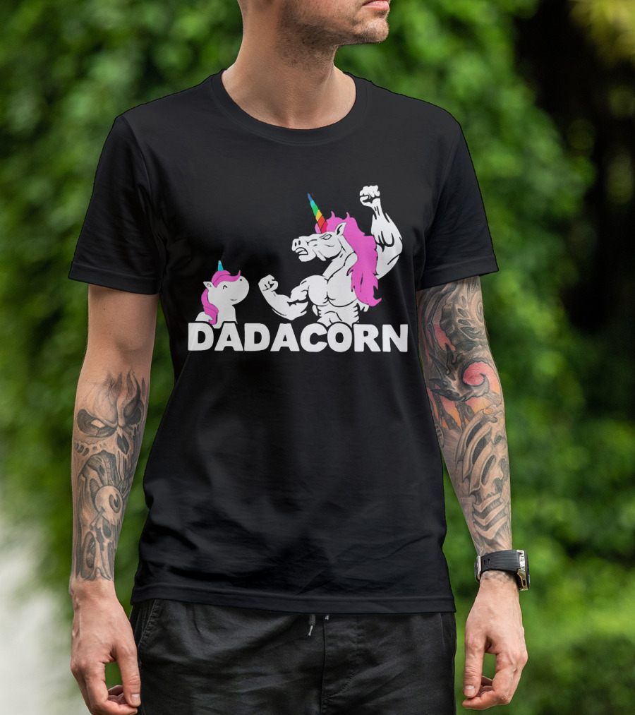 Dadacorn Unicorn Dad Muscular Fantasy T-Shirt