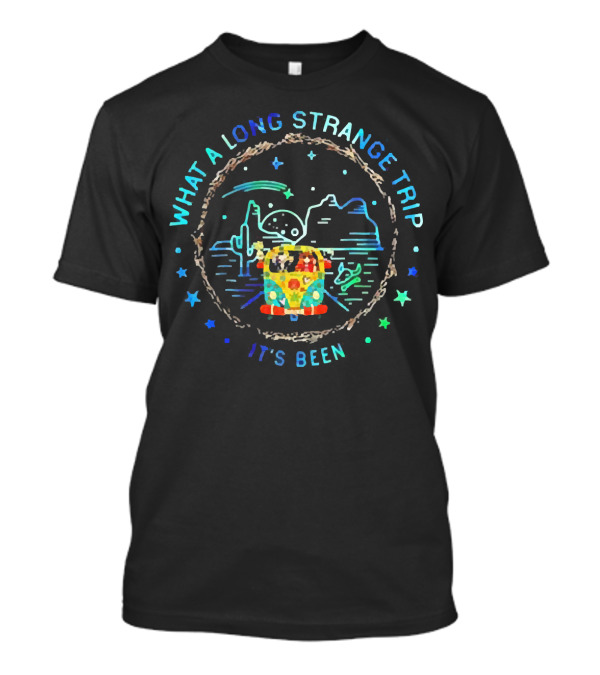What A Long Strange Trip It's Been Hippie Bus Desert Night Peaceful Journey T-Shirt