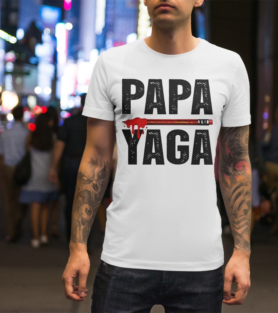 Pencil Papa Yaga Blood Dripping Text T-Shirt