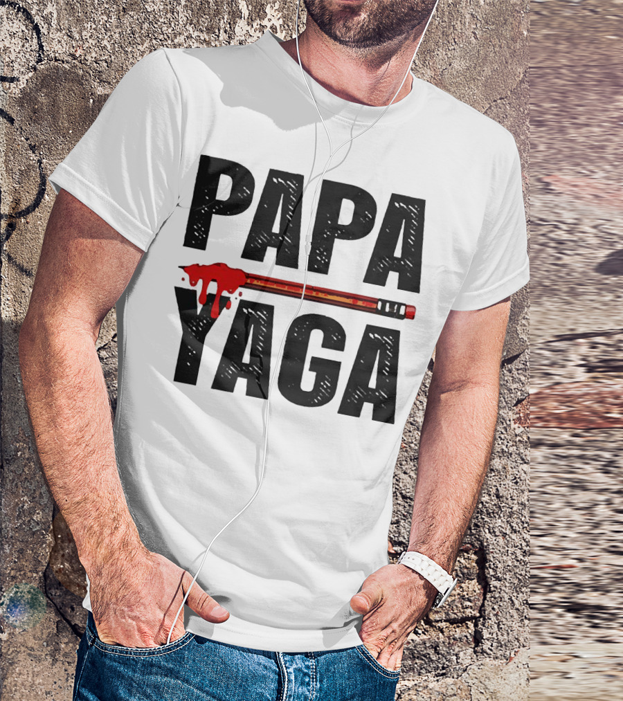 Pencil Papa Yaga Blood Dripping Text T-Shirt