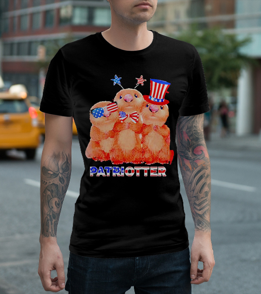 Patriotter America Flag Independence Day Otters T-Shirt