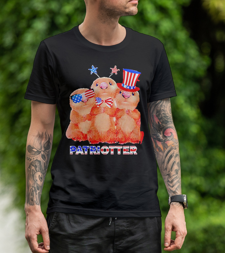Patriotter America Flag Independence Day Otters T-Shirt