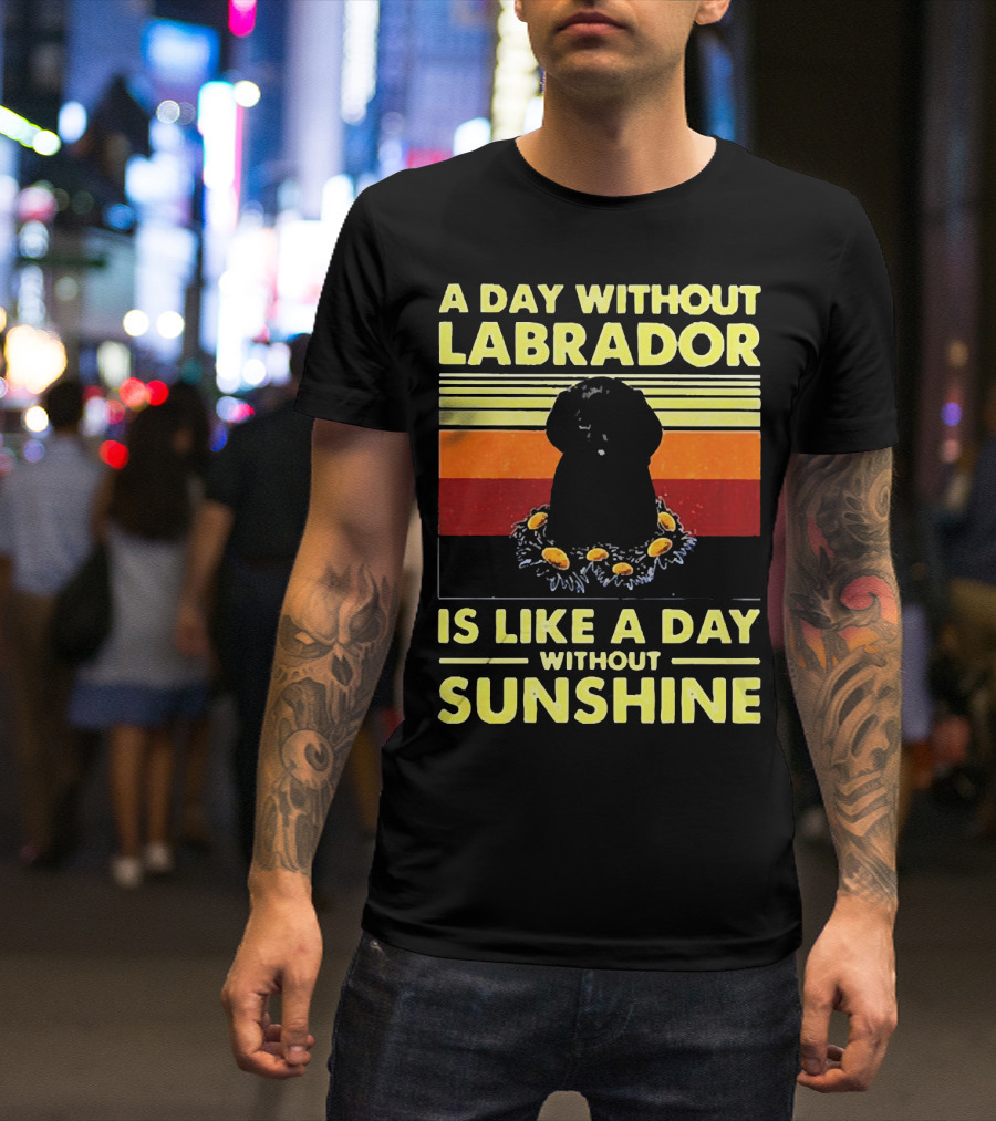A Day Without Labrador Is Like A Day Without Sunshine Retro Sunset T-Shirt