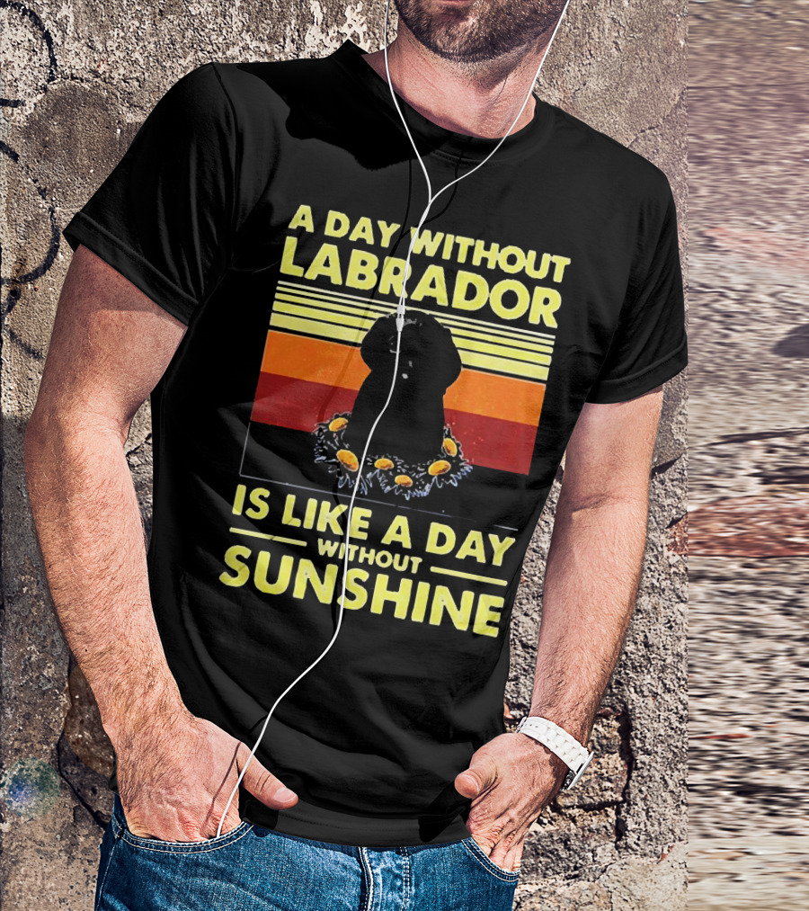 A Day Without Labrador Is Like A Day Without Sunshine Retro Sunset T-Shirt