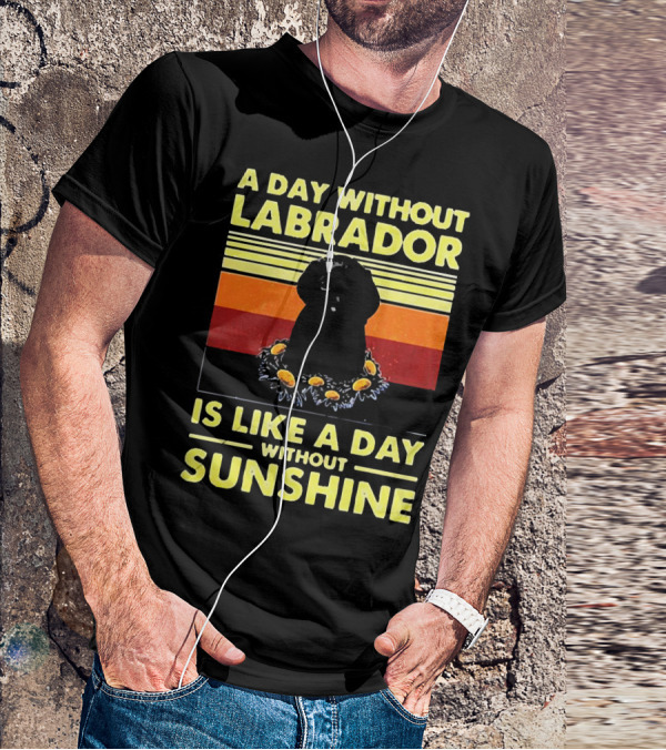 A Day Without Labrador Is Like A Day Without Sunshine Retro Sunset T-Shirt