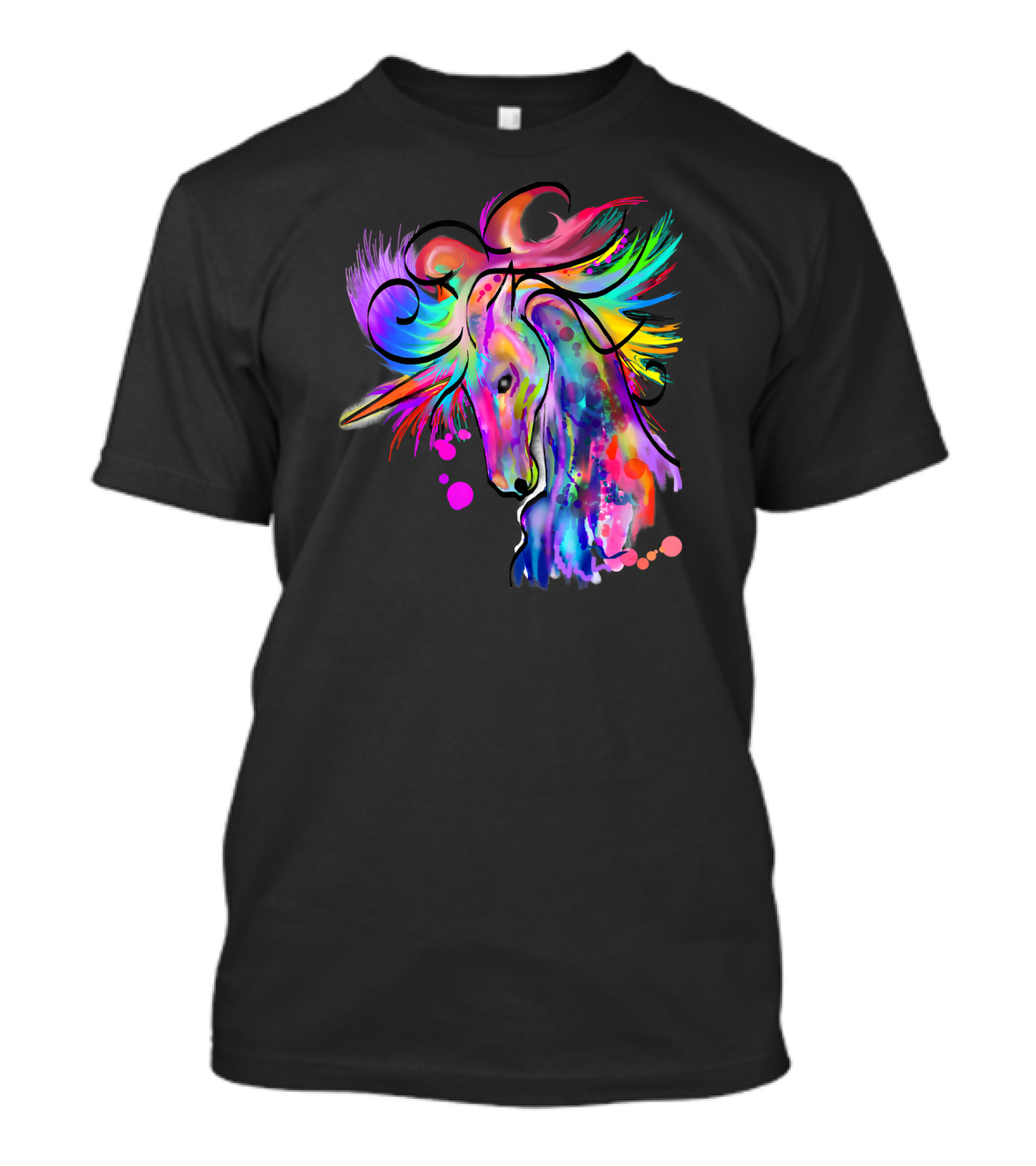 Colorful Rainbow Beautiful Unicorn Artistry T-Shirt