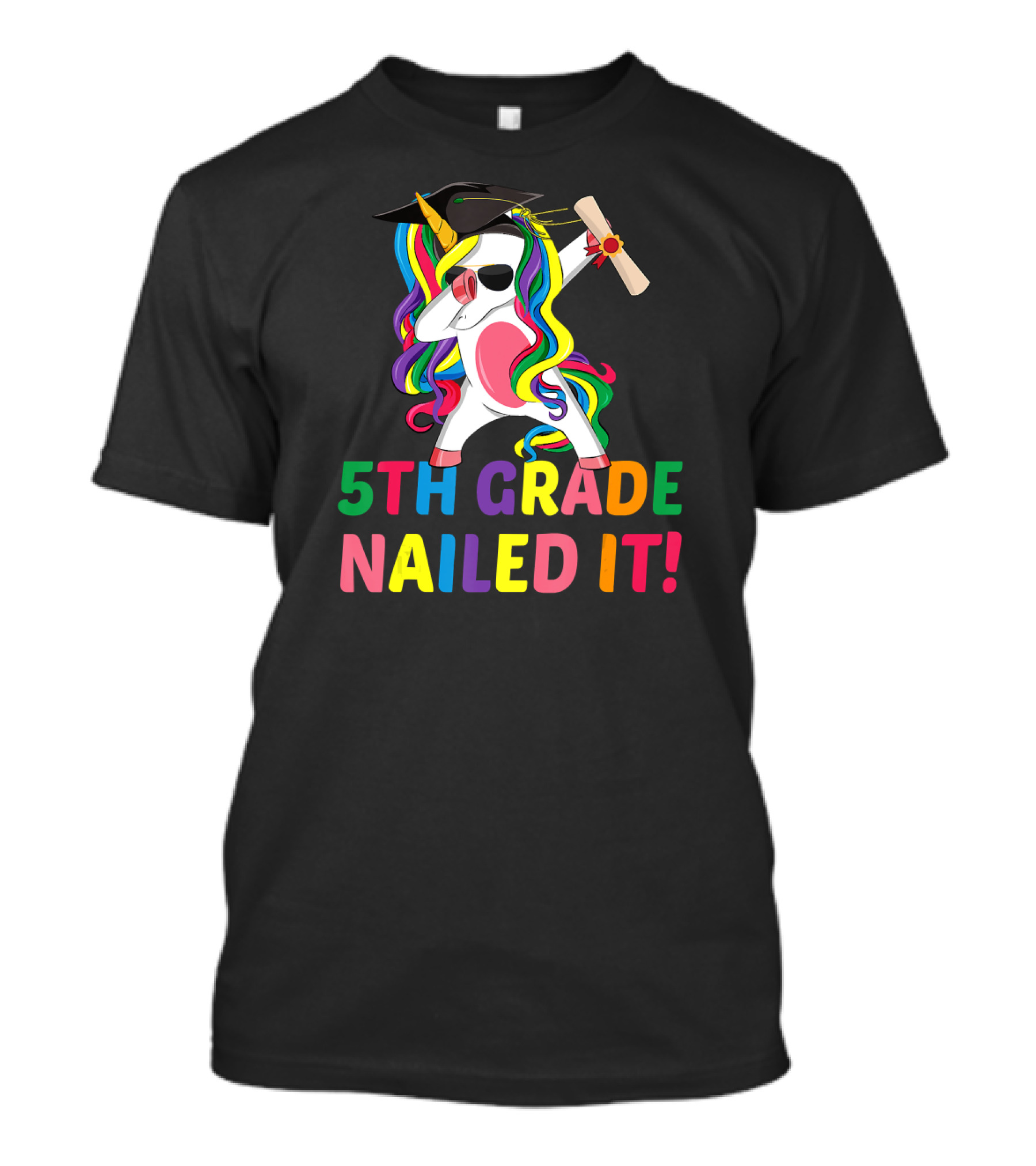 5th Grade Nailed It Dabbing Unicorn Graduation Girls Boys T-Shirt