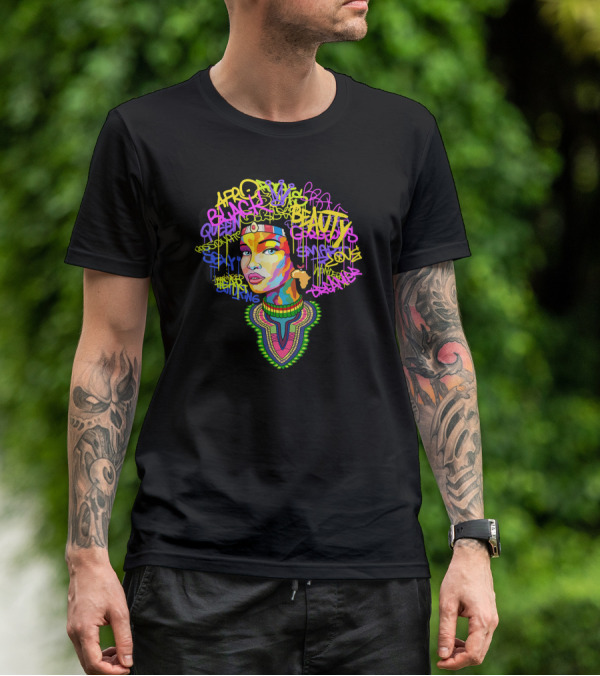 Afro Dashiki Queen Black Beauty Pride Culture Respect Goddess Melanin Love Power T-Shirt
