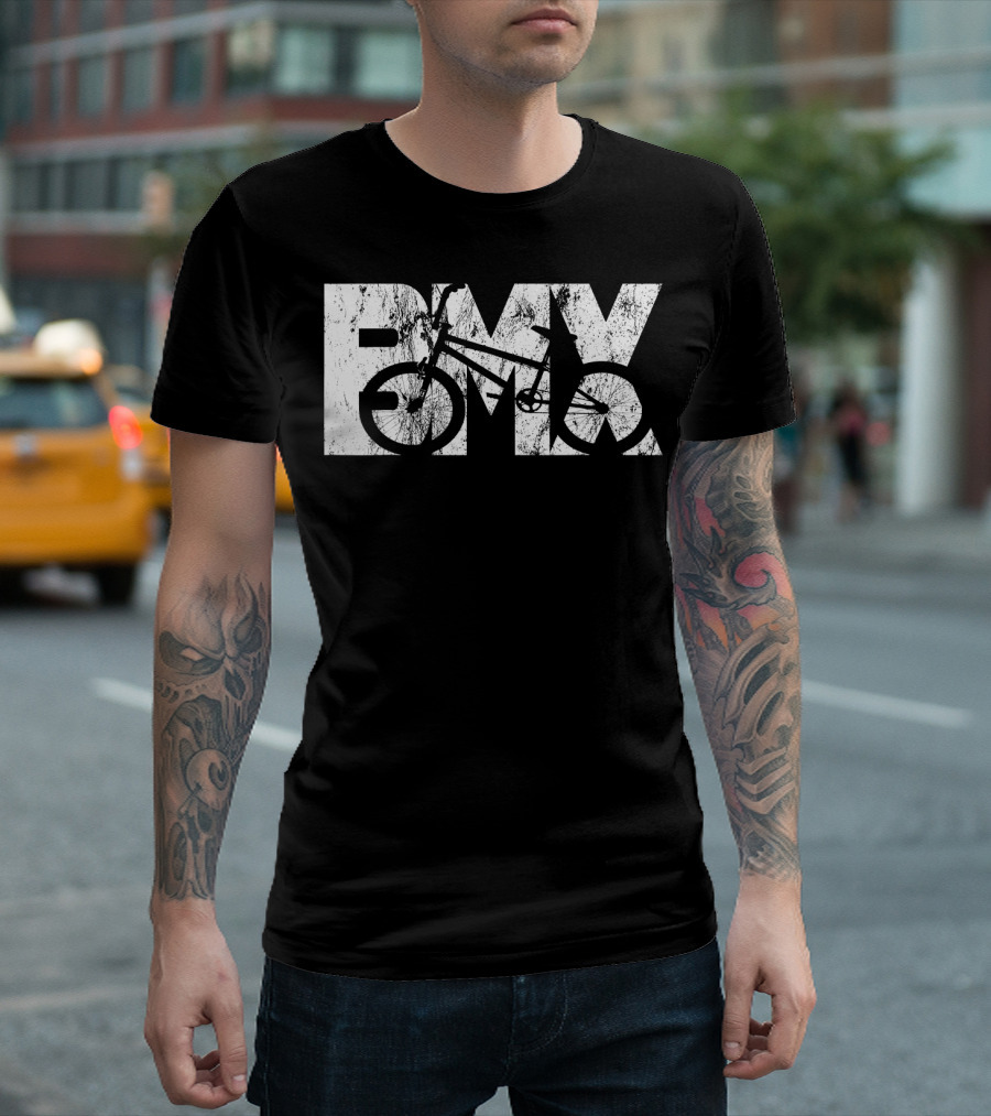 Cool Vintage BMX Bike Racing Fan Text with Bicycle T-Shirt