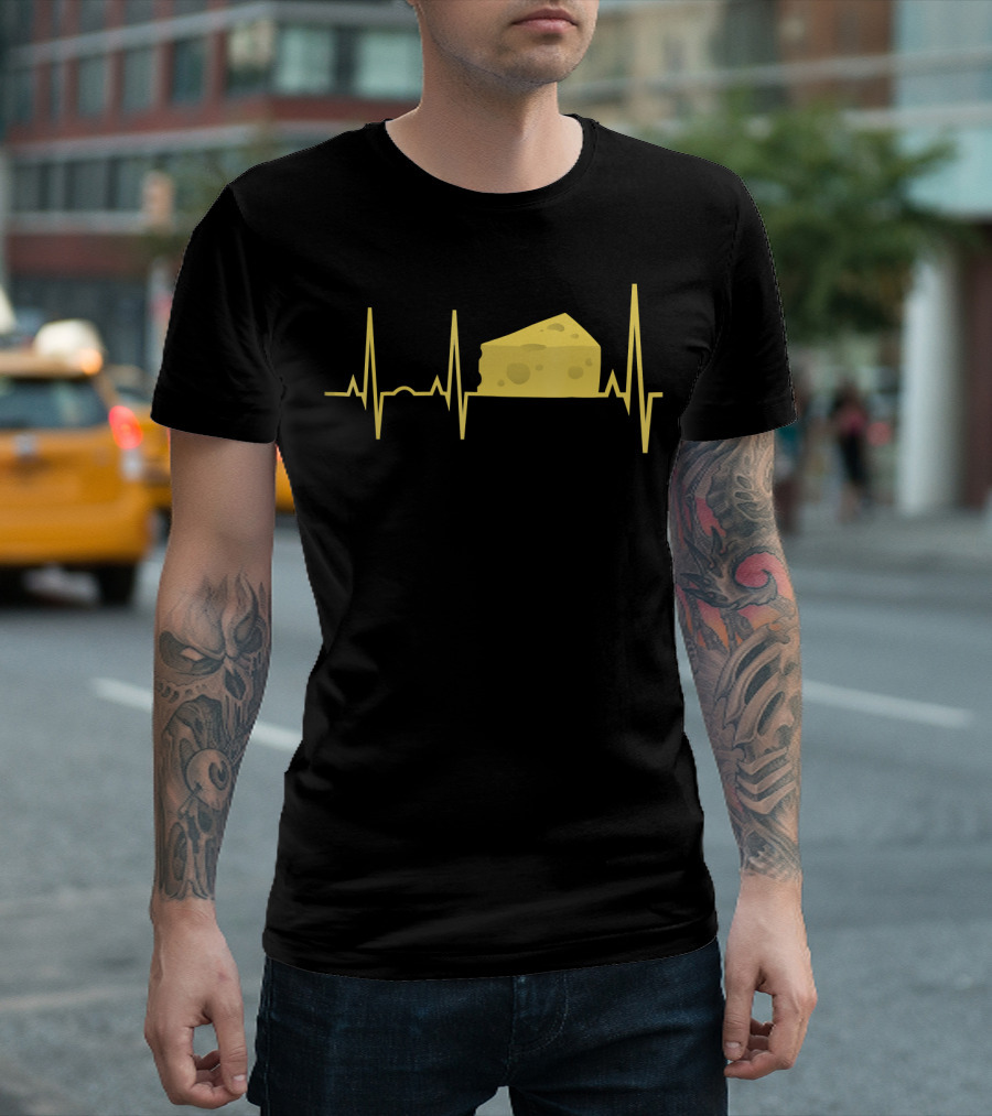 Funny Cheese Heartbeat Cheese Lover T-Shirt