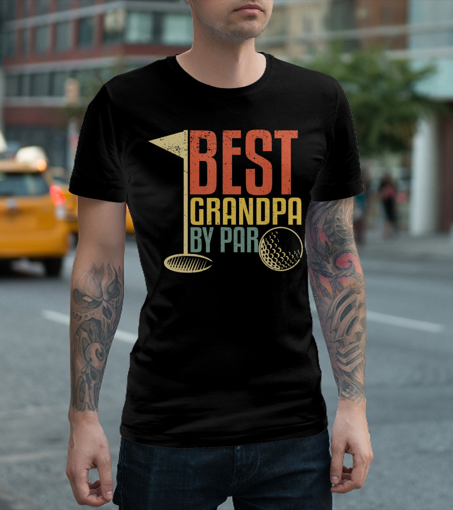 Funny Father's Day for Golf Lovers Best Grandpa By Par T-Shirt