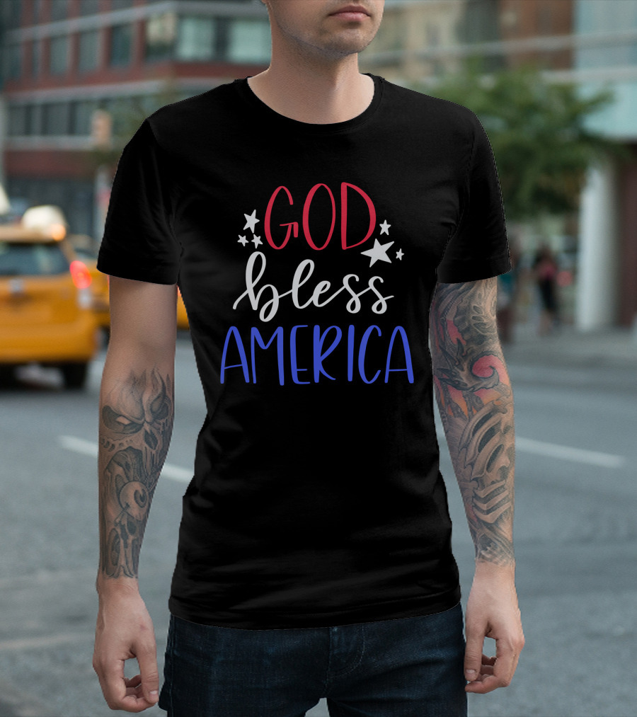 God Bless America Patriotic Stars USA T-Shirt