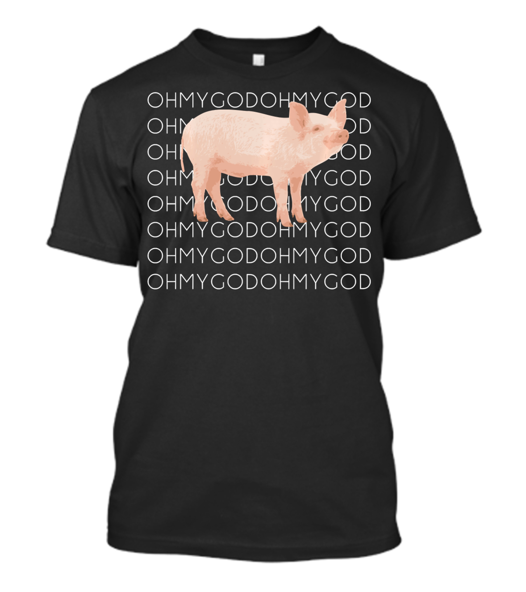 OH MY GOD Shane Dawson Pig Repeated Text T-Shirt