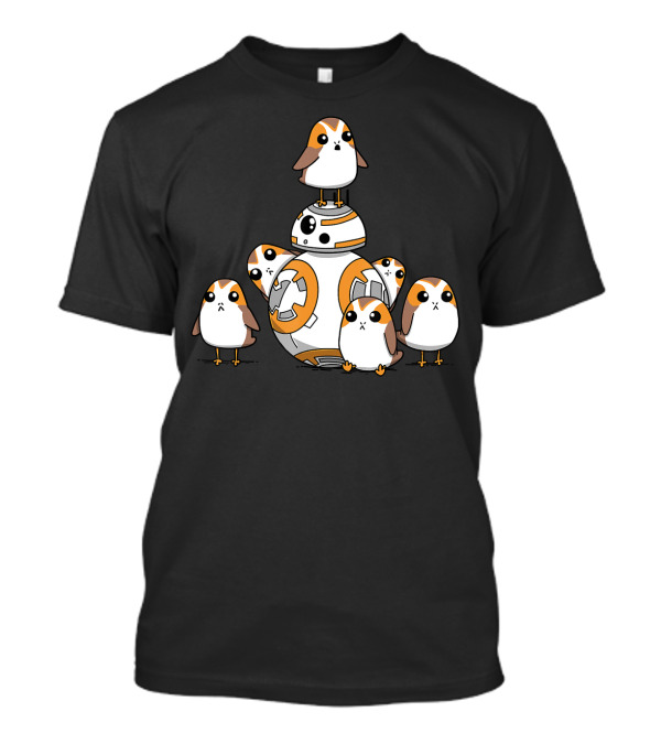 Porgs Playing Around BB-8 From Star Wars T-Shirt