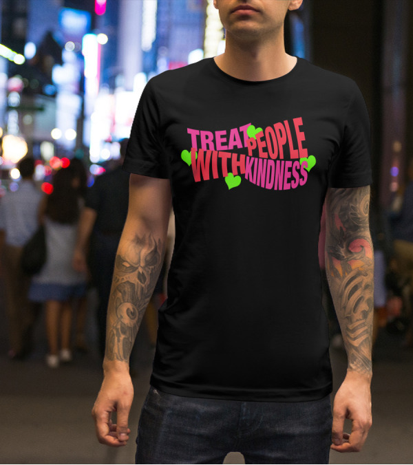 Treat People With Kindness Neon Hearts T-Shirt