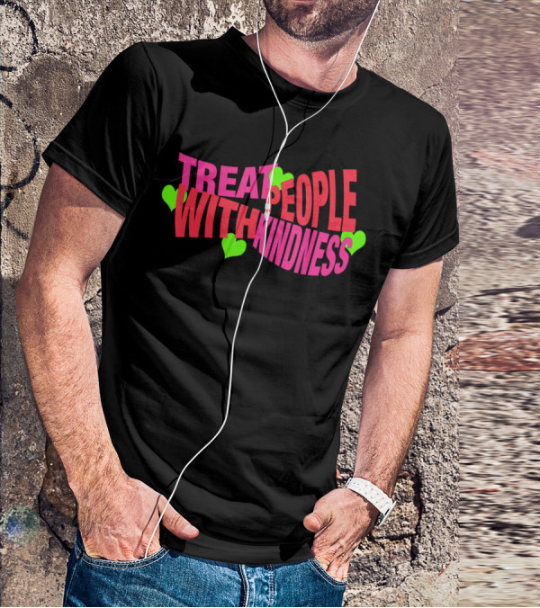 Treat People With Kindness Neon Hearts T-Shirt