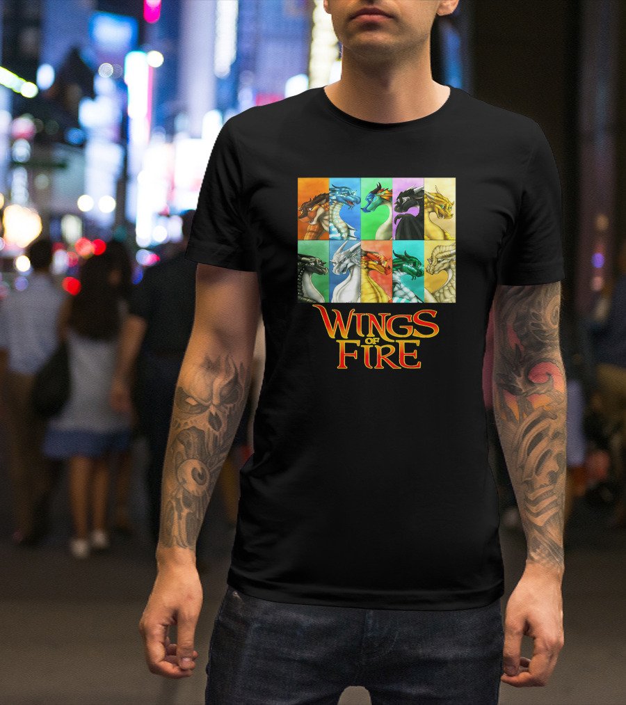 Wings Of Fire Nine Dragonets Colorful Panel T-Shirt