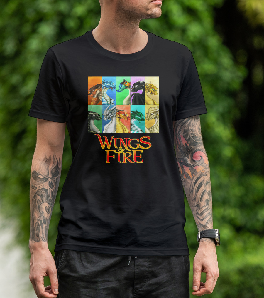Wings Of Fire Nine Dragonets Colorful Panel T-Shirt