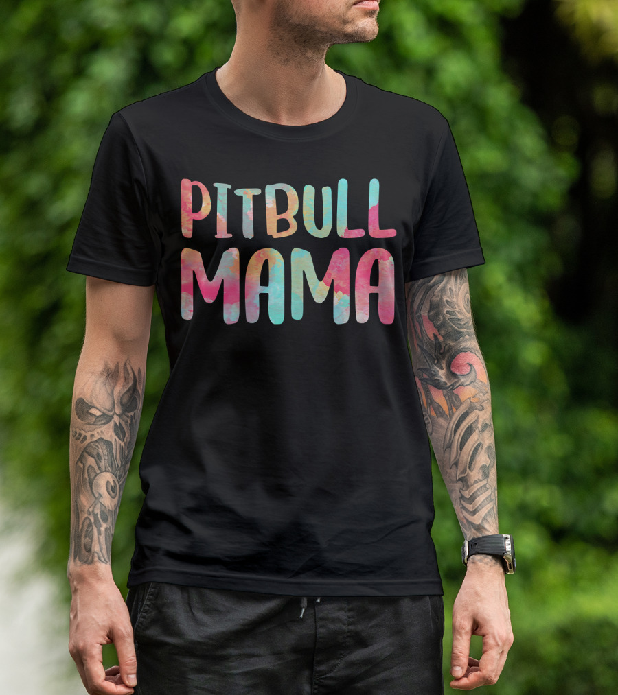 Prideful Colorful Pitbull Mama T-Shirt
