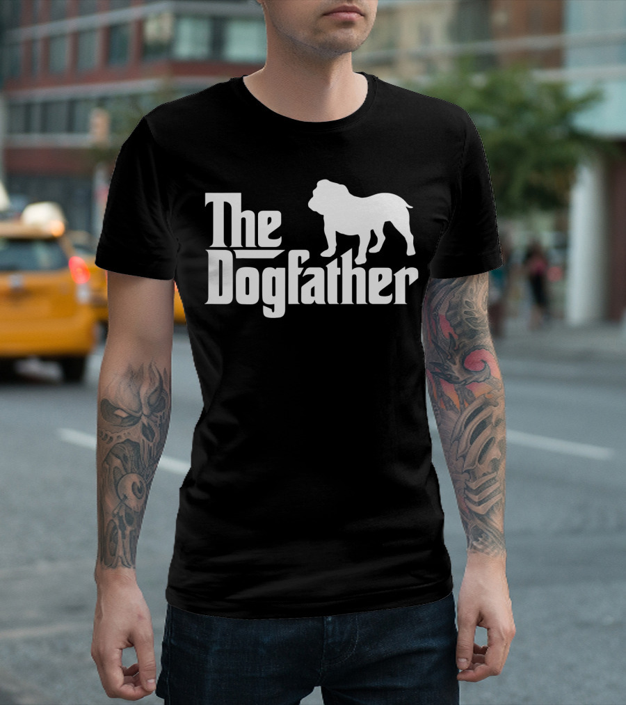 The Dogfather English Bulldog Dad Mens T-Shirt