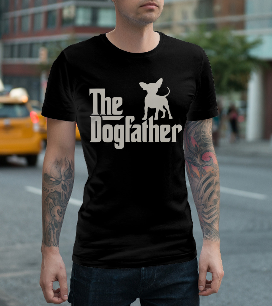 The Dogfather Chihuahua Funny Dog Owner Black T-Shirt
