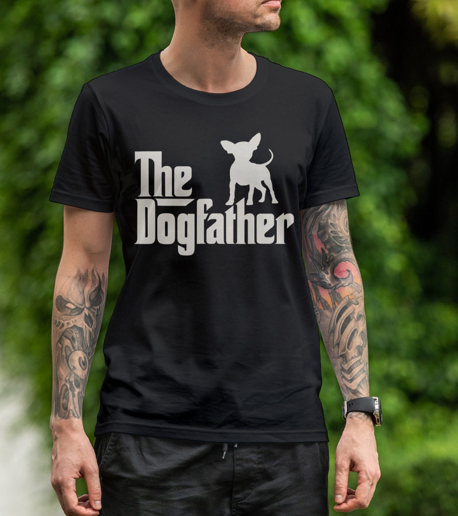 The Dogfather Chihuahua Funny Dog Owner Black T-Shirt