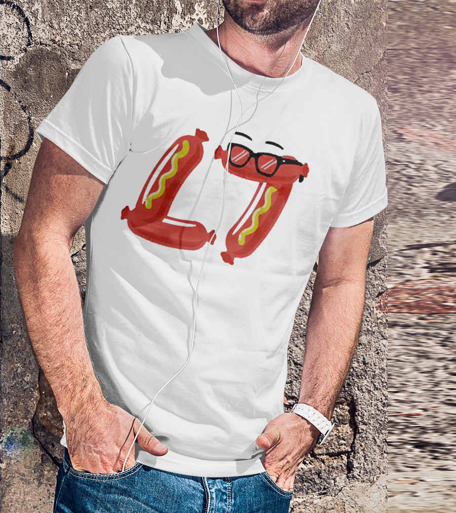Baseballism Sausage L7 Sunglasses Hotdog T-Shirt