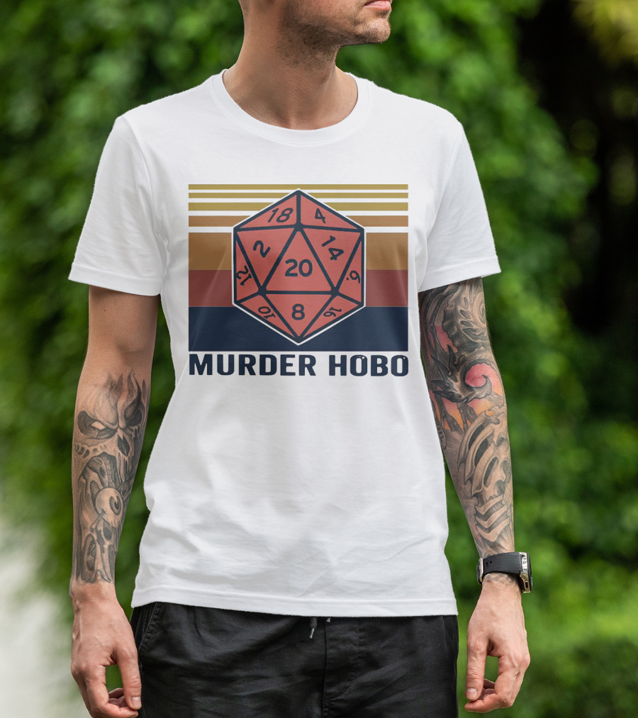 Murder Hobo D20 Dice Vintage RPG T-Shirt