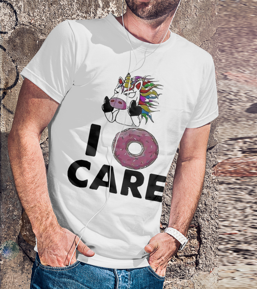 Unicorn Donut I Care Magic Rainbow Attitude T-Shirt