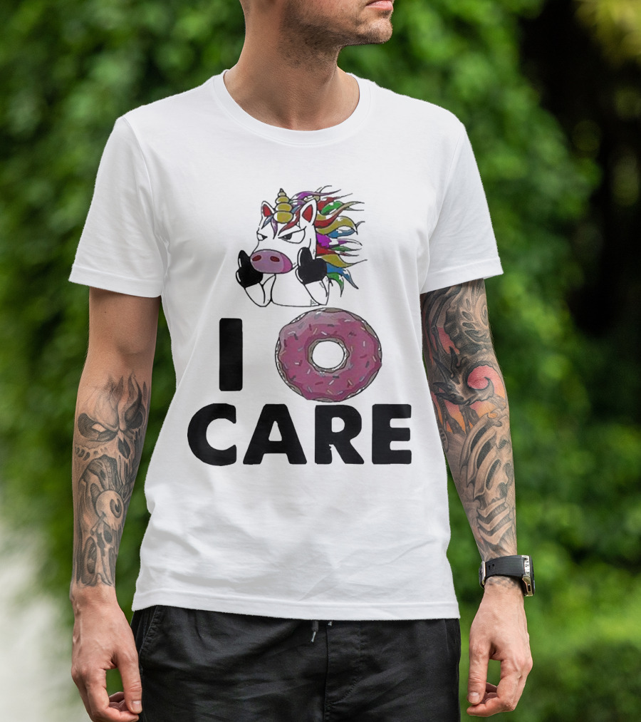Unicorn Donut I Care Magic Rainbow Attitude T-Shirt
