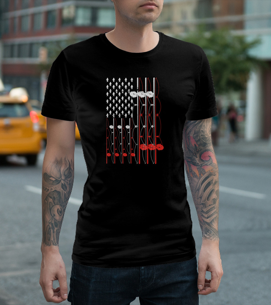 American Fisherman Flag Rod Lure Fishing Lover T-Shirt