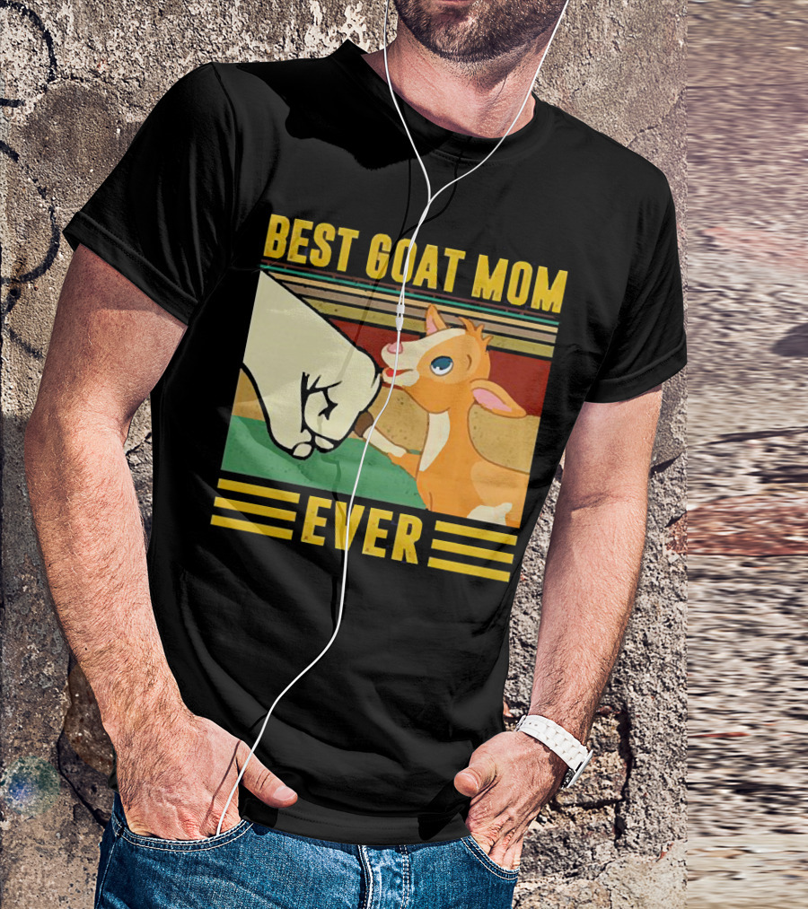 Best Goat Mom Ever Fist Bump With Adorable Cartoon Kid T-Shirt