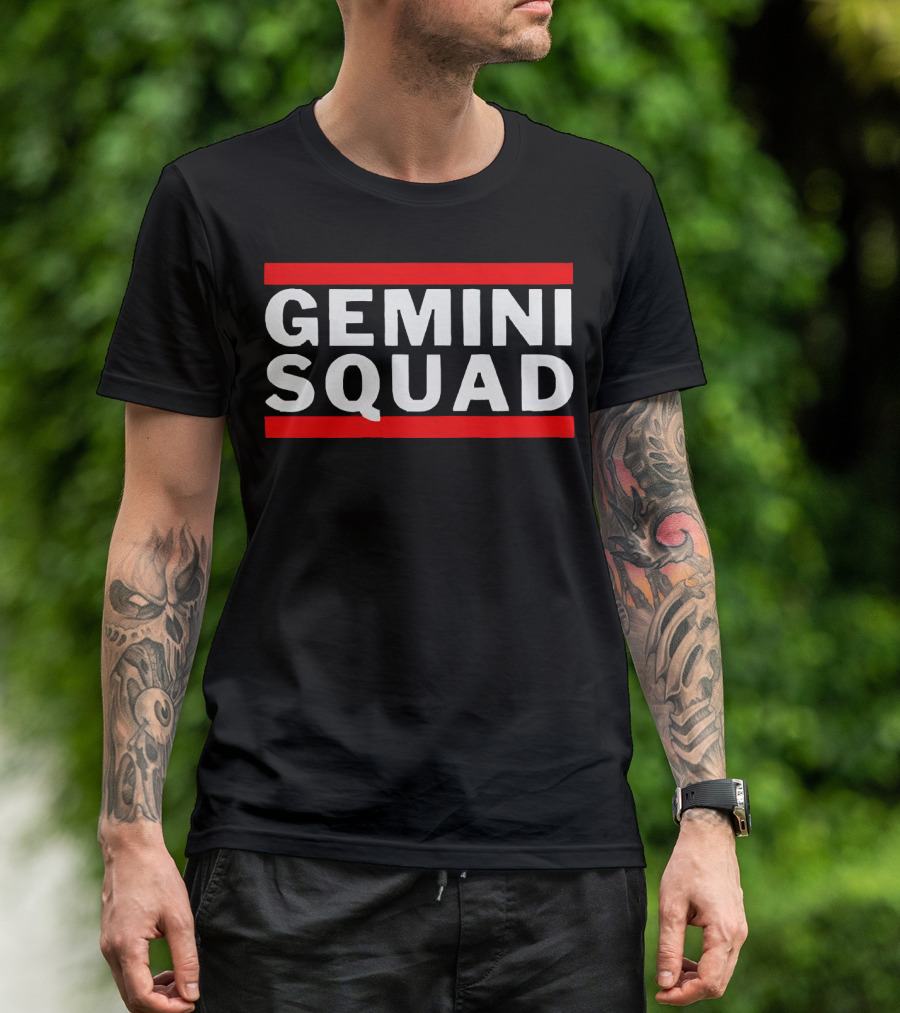 GEMINI SQUAD Bold Red Accent T-Shirt