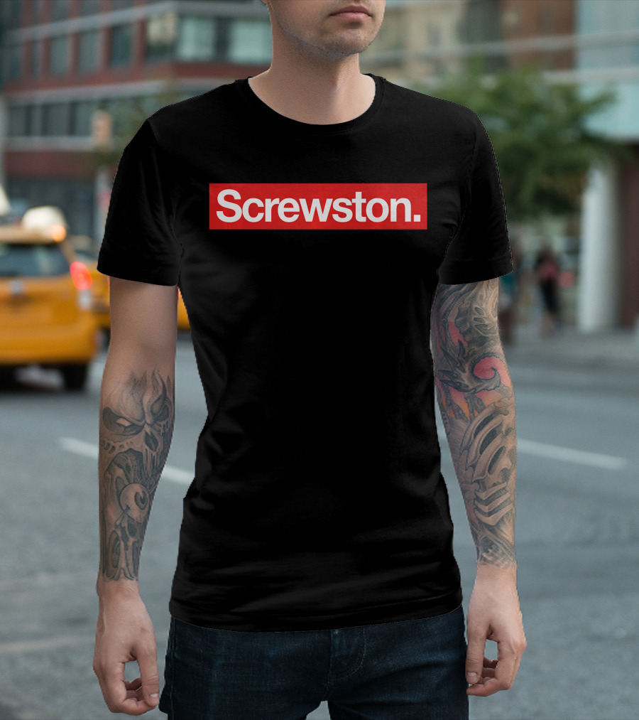 Screwston Houston Box Logo Premium Fitted T-Shirt
