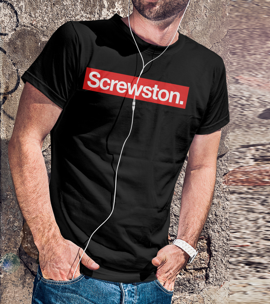 Screwston Houston Box Logo Premium Fitted T-Shirt